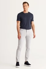 AC&Co / Altınyıldız Classics Men's Stones Slim Fit Slim Fit Trousers with Side Pockets, Cotton Diagonal Patterned Flexible Trousers.