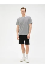 Koton Basic Bermuda Shorts with Lace-Up Waist, Pocket Detailed Slim Fit.