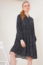 Bigdart 2322 Patterned Dress - Black
