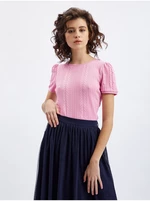 Orsay Růžové dámské tričko s ozdobnými detaily - Dámské