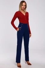 Made Of Emotion Woman's Trousers M530 Navy Blue