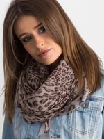 Brown scarf with leopard pattern