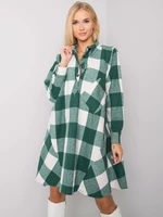 Green-and-white plaid shirt dress by Sovvina