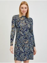 Dark blue lady patterned dress ORSAY - Women