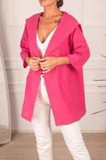 armonika Women's Fuchsia Seasonal Jacket with Sleeves Epaulette