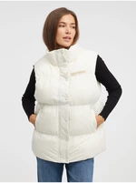 Women's Cream Quilted Converse Super Puffer Vest - Women