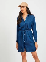 Dark blue denim shirt dress VILA Bista - Women