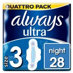 ALWAYS Ultra Night Hygienické vložky s krídelkami 28 ks