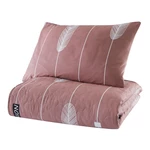 Różowa narzuta z poszewką na poduszkę z bawełny ranforce Mijolnir Modena, 180x225 cm