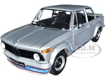 BMW 2002 Turbo Silver with Red and Blue Stripes 1/18 Diecast Model Car by Kyosho