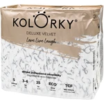 Kolorky Deluxe Velvet Love Live Laugh jednorázové EKO pleny velikost S 3-6 Kg 25 ks Kolorky Deluxe Velvet Love Live Laugh jednorázové EKO pleny velikost S 3-6 Kg 25 ks
