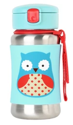 SKIP HOP Zoo Flaša na vodu nerez - Sovička 12m+ 350 ml