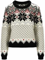 Dale of Norway Vilja Womens Knit Sweater Black/Off White/Red Rose L Sweter