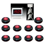 Wireless Calling System Restaurant Call Paging System 1 Host Display+10 Table Bell Button Pager Restaurant Equipment