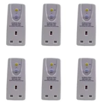 6X UK Plug 13A Gfci Leakage Protection Plug Rcd Socket Home Circuit Breaker Cutout Power Trip Switch- UK Plug