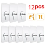 12Pcs Wall Hanging Seamless Nails Screw Stickers Punch-Free Wall Hooks for Photo Frame Painting Clock Non-Trace Adhesive Nails