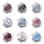 art Decorative Moroccan Tile Foldable Purse Hook for Women's Table Handbag Storage Folding Decor Table Hook