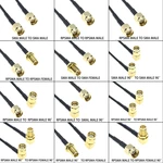 RG316 RG174 Cable SMA Male To SMA Male Connector Plug RPSMA Female Nut Bulkhead Extension RF Coaxial Coax Jumper Pigtail
