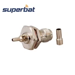 Superbat 10pcs TNC Crimp Female Bulkhead O-ring RF Coaxial Connector for Cable RG174 RG178,RG316,LMR100
