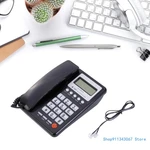 WiredLandline Phone Corded Desk Telehone with CallerID Stable LCD Clear Display DTMF/FSKfor Office and Home Use Drop shipping