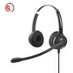CS12 Wired Earphone,Noise Reduction with voice control,Call center traffic Earphone,PC/Phone/Microphone headset,Double ears