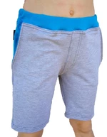Boys' shorts - gray melange-dark turquoise