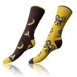 Bellinda 
CRAZY SOCKS 3x - Zábavné crazy ponožky 3 páry - biela - tmavo zelená - tmavo hnedá