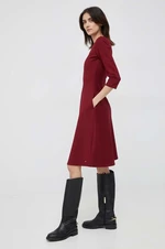 šaty Tommy Hilfiger bordová farba, mini, áčkový strih