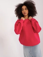 Dark pink oversize sweatshirt with patch