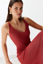 Trendyol Dried Rose Maxi Knitwear Basic Dress