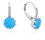 MOISS Pôvabné strieborné náušnice s modrými opálmi E0000599