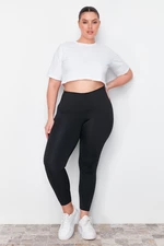 Trendyol Curve Black Premium 2.Extra Abdominal Recovery Push Up Full Size Knitted Sports Leggings with Layer