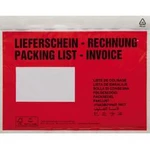 Taška na dokumenty DIN C5 červená Lieferschein-Rechnung, mehrsprachig se samolepicím uzávěrem 250 ks/bal. 250 ks