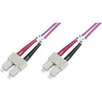Optické vlákno kabel Digitus DK-2522-02-4 [1x zástrčka SC - 1x zástrčka SC], 2.00 m, fialová