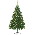 Artificial Christmas Tree Xmas Pine Tree with Solid Metal Legs, LED Lights Perfect for Indoor and Outdoor Holiday Decora