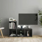 TV Cabinets 2 pcs Gray 28.3"x13.8"x14.4" Chipboard