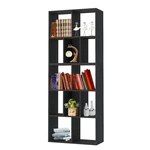 Hoffree 1PCS Black/White/Walnut/Old Oak/Dark Red Cherry Five-layer Simple Bookcase