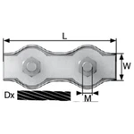 káblová svorka 2 mm  ocel glavanizované zinkom dörner + helmer 4814444 20 ks