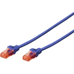 Digitus DK-1617-0025/B RJ45 sieťové káble, prepojovacie káble CAT 6 U/UTP 25.00 cm modrá bez halogénov, krútené páry 1 k