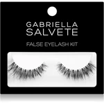 Gabriella Salvete False Eyelash Kit umelé mihalnice s lepidlom typ Basic Black 1 ks