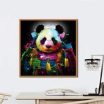 Miico Hand Painted Oil Paintings Animal Panda Paintings Wall Art For Home Decoration