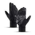 KYCILOR Leather Bike Gloves Fleece Touchscreen Full Finger Sports Gloves Waterproof Windproof Skiing Hiking Outdoor Golv
