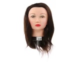 Cvičná hlava s prírodnými vlasy Mila Technic - 30-35 cm, hnedá (0068370) + darček zadarmo