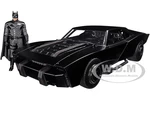 Batmobile Matt Black with Batman Diecast Figure "The Batman" (2022) Movie "DC Comics" 1/24 Diecast Model Car by Jada