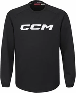 CCM Locker Room Fleece Crew SR Black M SR Hokejová mikina