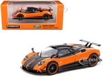 Pagani Zonda Cinque Arancio Saint Tropez Orange Metallic and Black "Global64" Series 1/64 Diecast Model Car by Tarmac Works