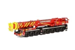 Liebherr LTM 1500-8.1 "Neeb &amp; Schuch" Mobile Crane Red and Yellow 1/50 Diecast Model by WSI Models