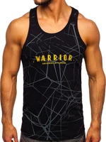 Maiou tank top negru cu imprimeu Bolf 14852