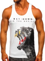 Maiou alb tank top cu imprimeu Bolf 14836