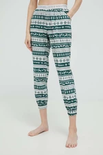 Pyžamové kalhoty Hollister Co. dámské, zelená barva